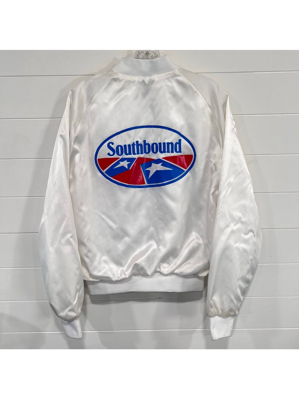 Aristo Jac Hilton Vintage White Satin Jacket Southbound Men's size Medium USA